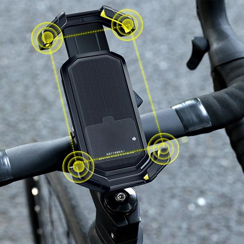 Adjustable Motorcycle Phone Holder With Silicone Protection For Secure Locking Grey