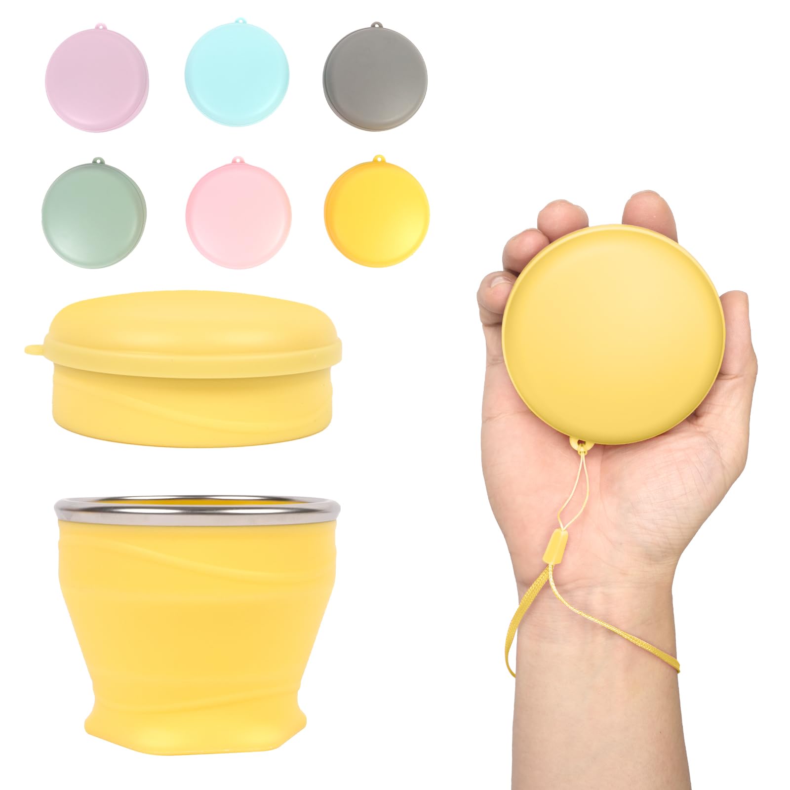 1pcs Water Bottle - Collapsible Cup - Silicone Collapsible Travel Mug, Reusable, Portable, Foldable Design, Outdoor, Hot and Cold Drinks, Hiking, Camping