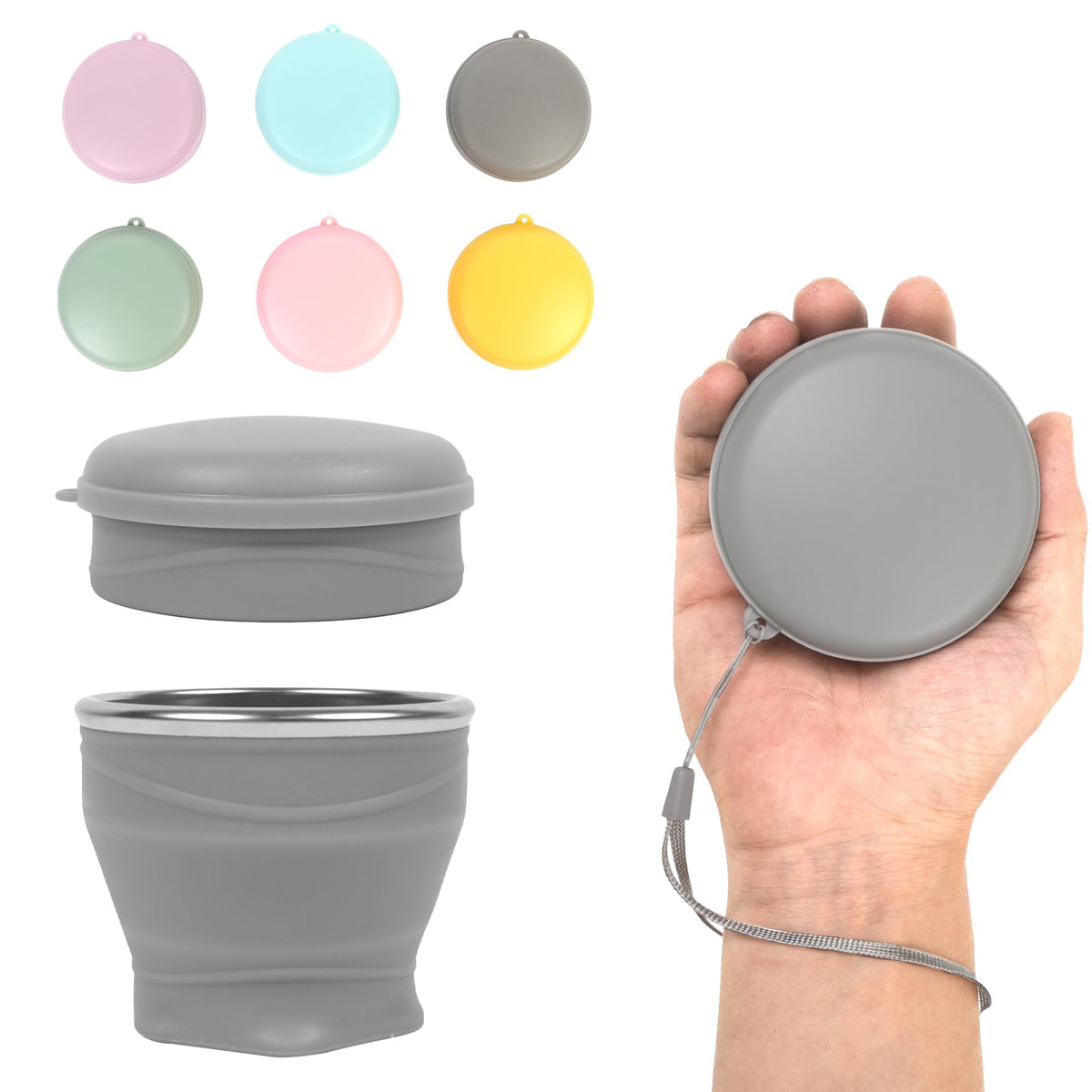 1pcs Water Bottle - Collapsible Cup - Silicone Collapsible Travel Mug, Reusable, Portable, Foldable Design, Outdoor, Hot and Cold Drinks, Hiking, Camping