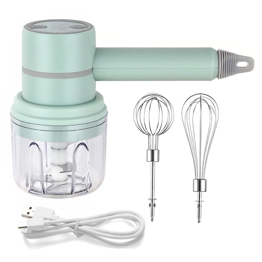 Blender Whisk - 2 in 1 Cordless Electric Blender, Portable Multifunctional Food Processor, Can Be Used to Mix Eggs, Whip Cream, Chop Garlic, Etc