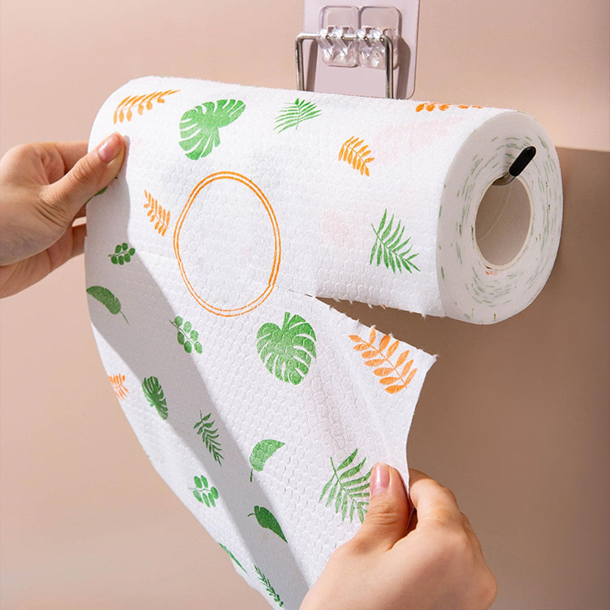 Cleaning cloths on a roll - Reusable kitchen paper - Cleaning cloths - Dish cloths - Miracle cloths - Disposable wipes - Kitchen roll - Dust cloths - Dry and wet - Oil absorbent - Cleaning roll - Cleaning supplies - White - 1 roll