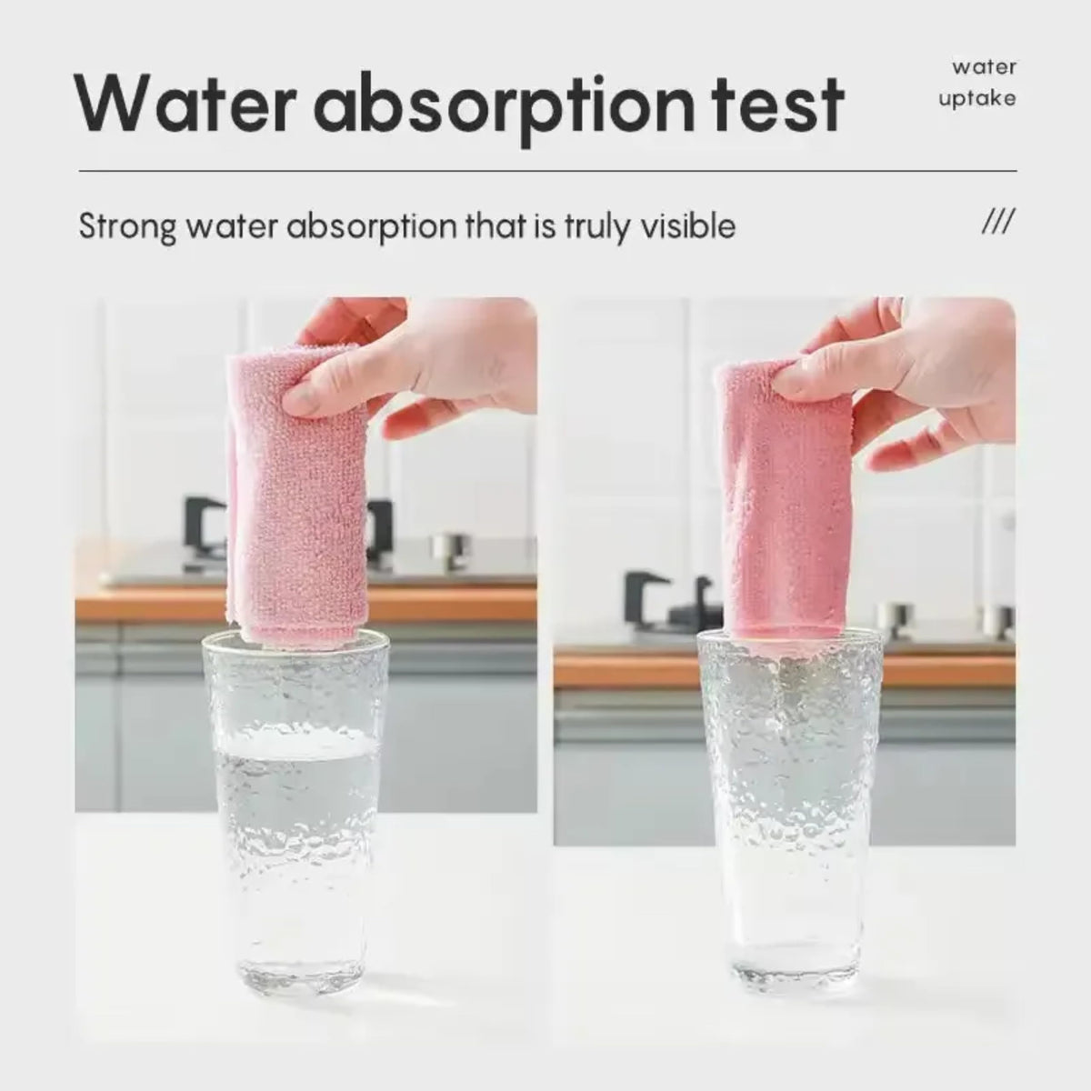 Kitchen paper towel/dishcloth/microfiber cleaning cloths | Lint-free | Reusable for home, kitchen, car | Strong water absorption, washable | No streaks, ideal for dishes, glasses, and countertops (20 pieces)