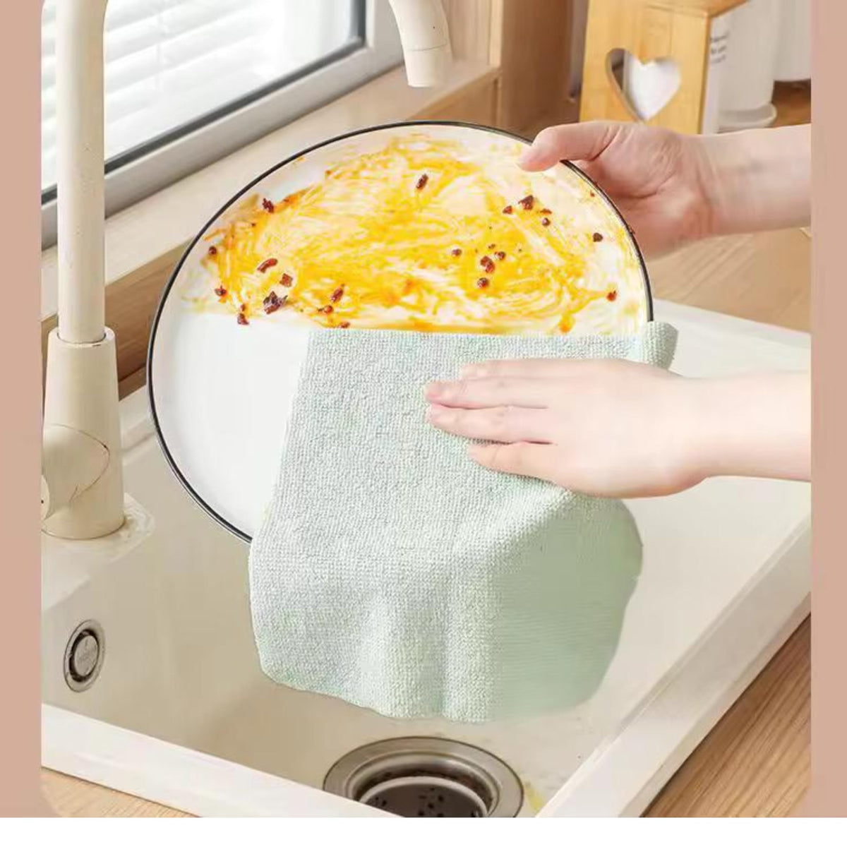 Kitchen paper towel/dishcloth/microfiber cleaning cloths | Lint-free | Reusable for home, kitchen, car | Strong water absorption, washable | No streaks, ideal for dishes, glasses, and countertops (20 pieces)