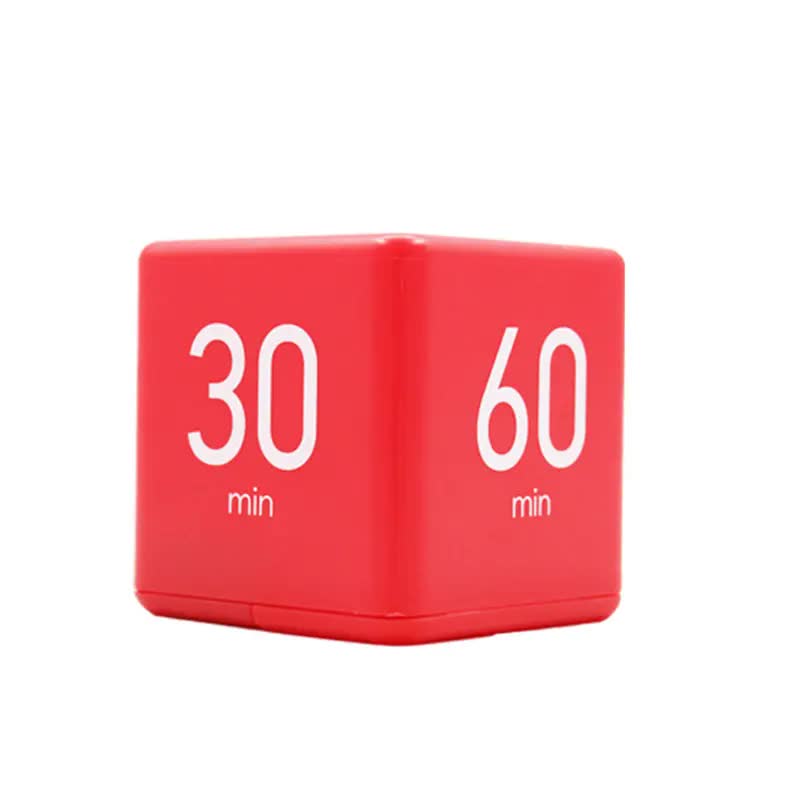 Kitchen Timer - Timer - Cube Timer - Flip Timer - Digital Kitchen Timer - Pomodoro Timer - Time Management - Study Timer - Visual Timer - Kitchen Timer - Countdown - Desk Accessories - Kitchen Timers - Gravity Timer - Red - 1 Piece
