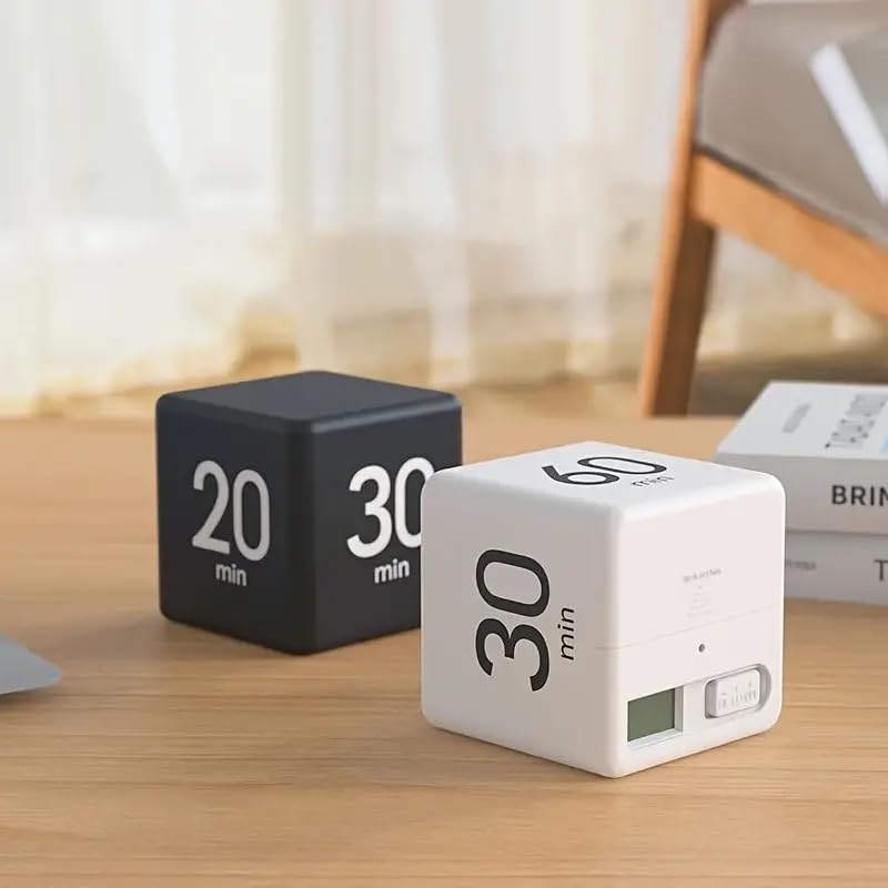 Kitchen Timer - Timer - Cube Timer - Flip Timer - Digital Kitchen Timer - Pomodoro Timer - Time Management - Study Timer - Visual Timer - Kitchen Timer - Countdown - Desk Accessories - Kitchen Timers - Gravity Timer - Red - 1 Piece