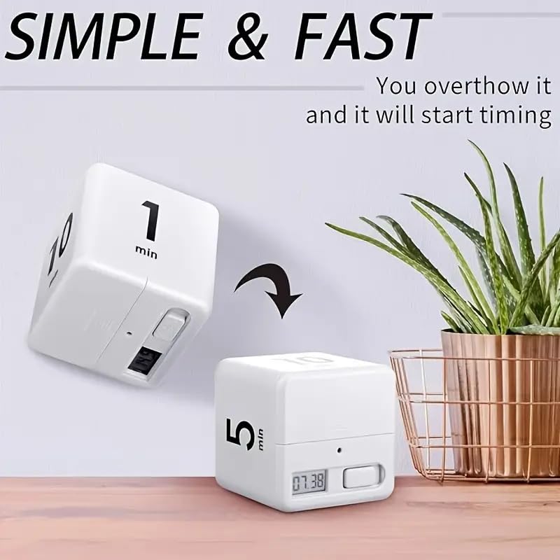 Kitchen Timer - Timer - Cube Timer - Flip Timer - Digital Kitchen Timer - Pomodoro Timer - Time Management - Study Timer - Visual Timer - Kitchen Timer - Countdown - Desk Accessories - Kitchen Timers - Gravity Timer - Red - 1 Piece