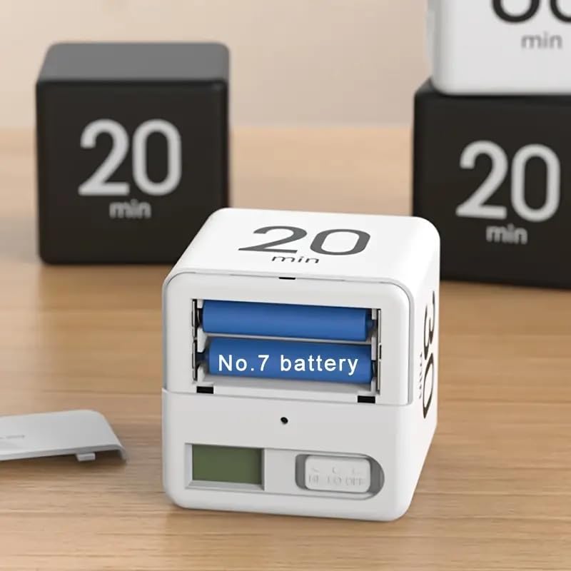 Kitchen Timer - Timer - Cube Timer - Flip Timer - Digital Kitchen Timer - Pomodoro Timer - Time Management - Study Timer - Visual Timer - Kitchen Timer - Countdown - Desk Accessories - Kitchen Timers - Gravity Timer - Black - 1 Piece