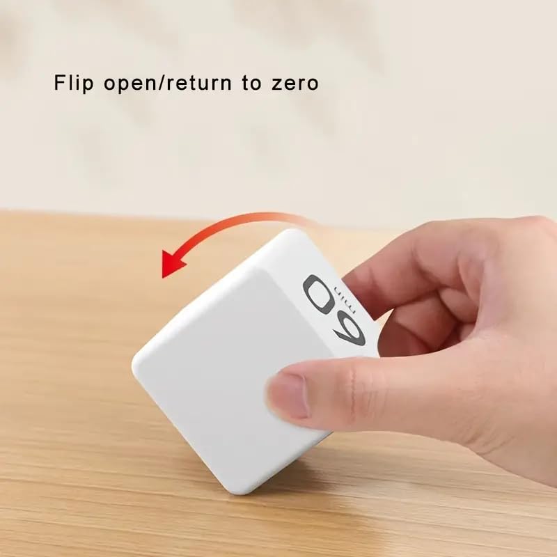 Kitchen Timer - Timer - Cube Timer - Flip Timer - Digital Kitchen Timer - Pomodoro Timer - Time Management - Study Timer - Visual Timer - Kitchen Timer - Countdown - Desk Accessories - Kitchen Timers - Gravity Timer - Black - 1 Piece
