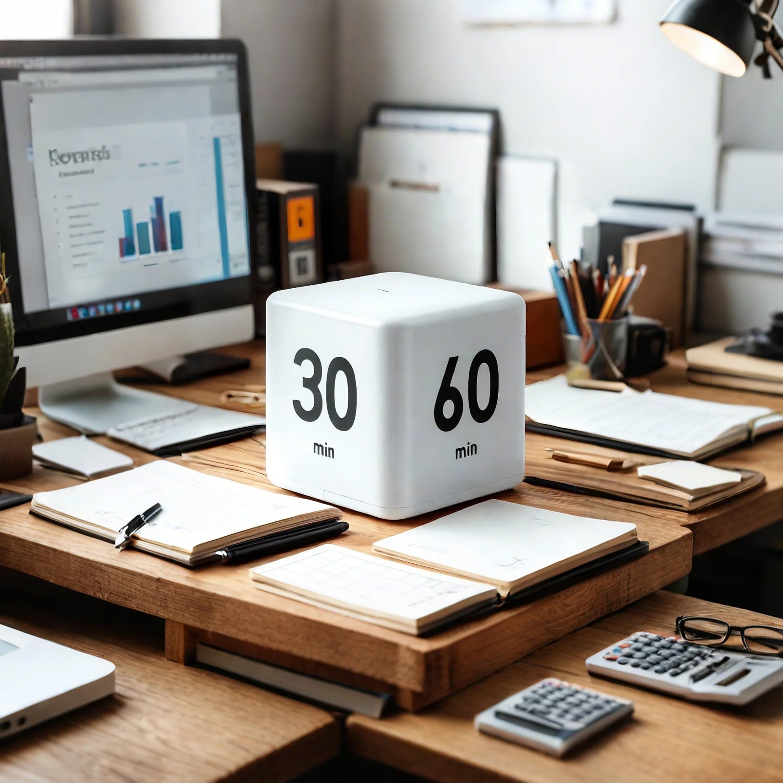 Kitchen Timer - Timer - Cube Timer - Flip Timer - Digital Kitchen Timer - Pomodoro Timer - Time Management - Study Timer - Visual Timer - Kitchen Timer - Countdown - Desk Accessories - Kitchen Timers - Gravity Timer - Black - 1 Piece