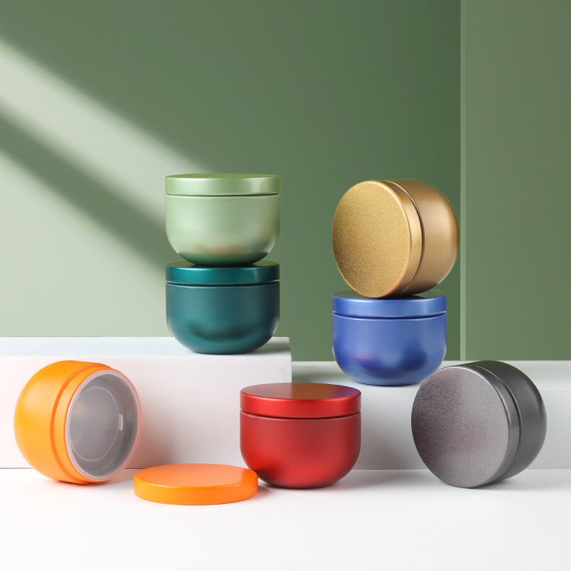 Tea Box - Portable Mini Tea Caddy, Large Tea Storage Container, Small Round Tin Coffee Caddy