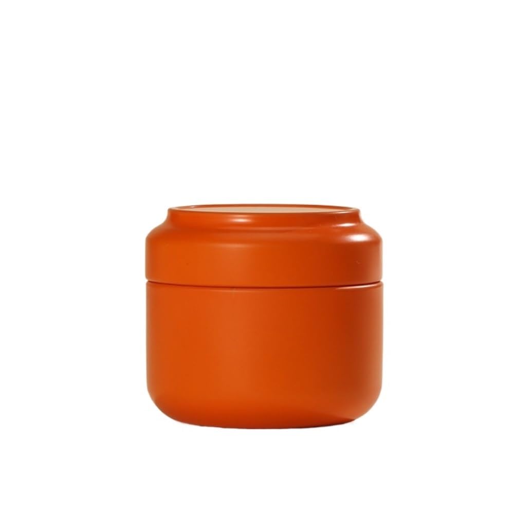 Tea Box - Portable Mini Tea Caddy, Large Tea Storage Container, Small Round Tin Coffee Caddy
