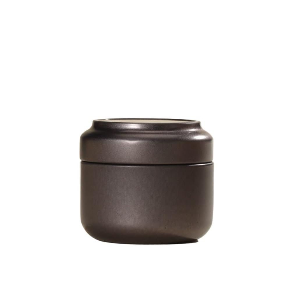 Tea Box - Portable Mini Tea Caddy, Large Tea Storage Container, Small Round Tin Coffee Caddy
