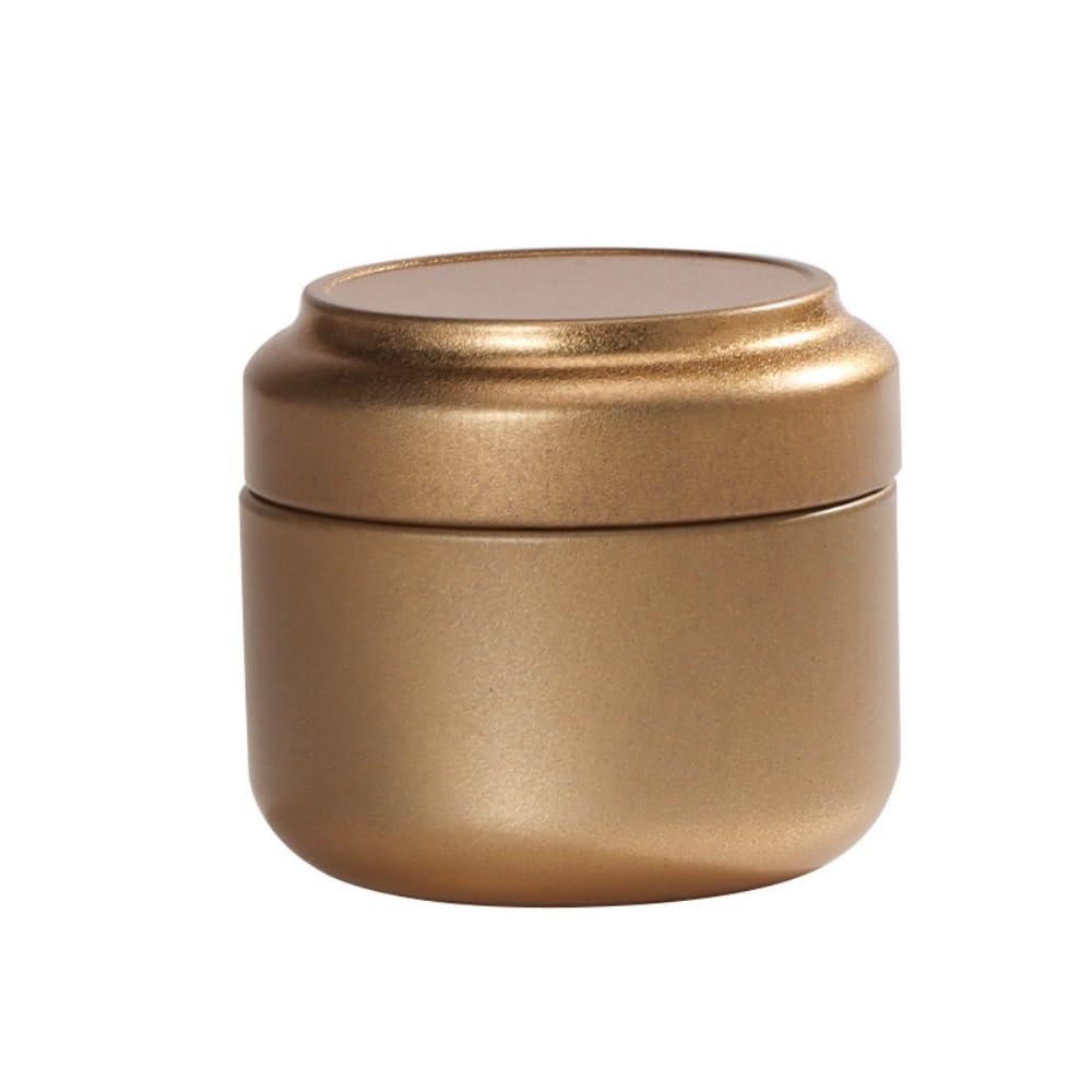 Tea Box - Portable Mini Tea Caddy, Large Tea Storage Container, Small Round Tin Coffee Caddy