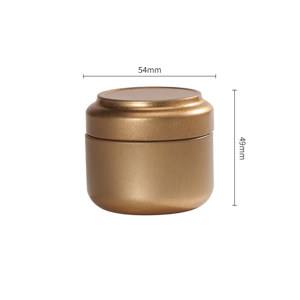 Tea Box - Portable Mini Tea Caddy, Large Tea Storage Container, Small Round Tin Coffee Caddy