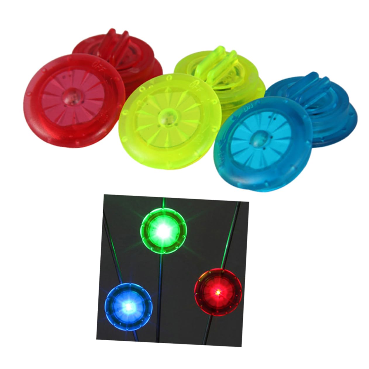 Running lights - Bicycle lights - LED Clip - Dog light - Spoke lights - Running light - Walking lights - Signal light - For running & cycling - Red - Blue - Green - 6 pieces