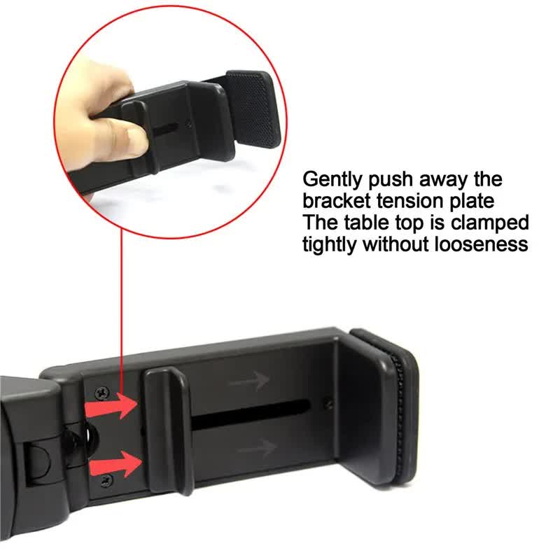 Phone Holder Desk - Tablet Holder - Smartphone Stand - Foldable - Adjustable - Universal - Desk Accessories - Phone Stand - Compact - Travel - Black - 1 piece