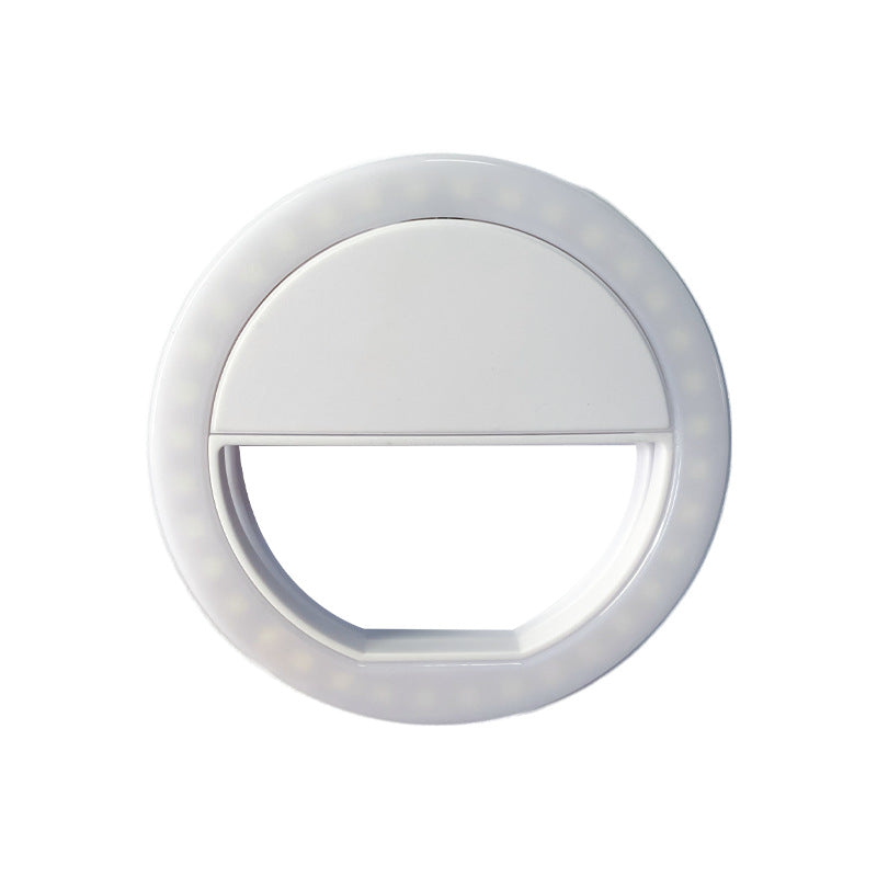 Ring Lamp Phone - Selfie Lamp - LED Ring Light - TikTok Lamp - Vlog Lighting - Makeup Light - Smartphone Gadgets - Clip On - 3 Modes - Rechargeable - White - 1 piece
