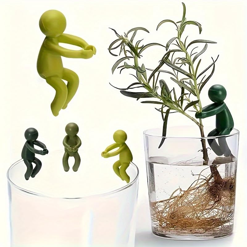 Plant Clamps - Flower Support - Plant Support - Vase Decoration - Stem Holder - Plant Clips - Climbing Aid Plants - Flower Holder - Funny Figurines - Houseplant Accessories - Flower Arranging - Cut Flowers - Green - Set of Plant Ties - 3 pieces