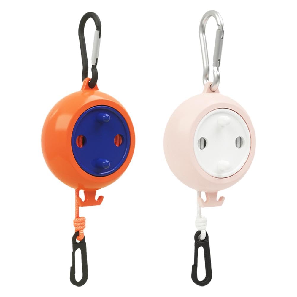 Travel Clothesline - Roll-Up Clothesline - Camping Clothesline - Clothesline - Extendable Clothesline - Clothing Line - Holiday Accessories - Camping Drying Rack - Portable Clothesline - Compact Design - With Carabiner - Non-slip - Indoor and Outdoor - Ca