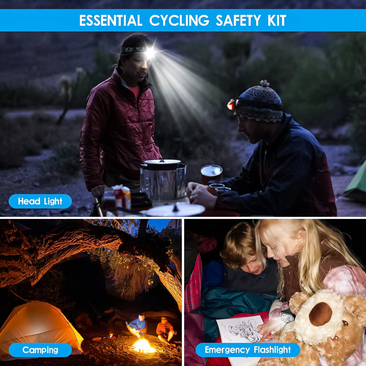 Bicycle Lighting Set - Bicycle Headlight - Rear Light with Turn Signal - USB Rechargeable - Bicycle Lights - LED Lighting - Flashing Light - Waterproof - Wireless Remote Control - MTB Accessories - Road Bike - City Bike - Black - 1 Piece