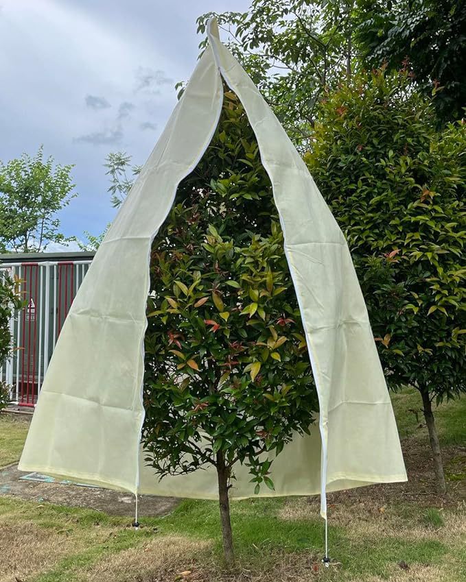 Winter Plant Cover - Protective Cover - Frost Protection - Plant Cover - Fleece - Olive Tree Cover - Palm Tree Protection - With Zipper and Drawstring - Breathable Material - Winter Protection - Cold Resistant - Garden Plants - Green - Frost Cover - 1 Pie