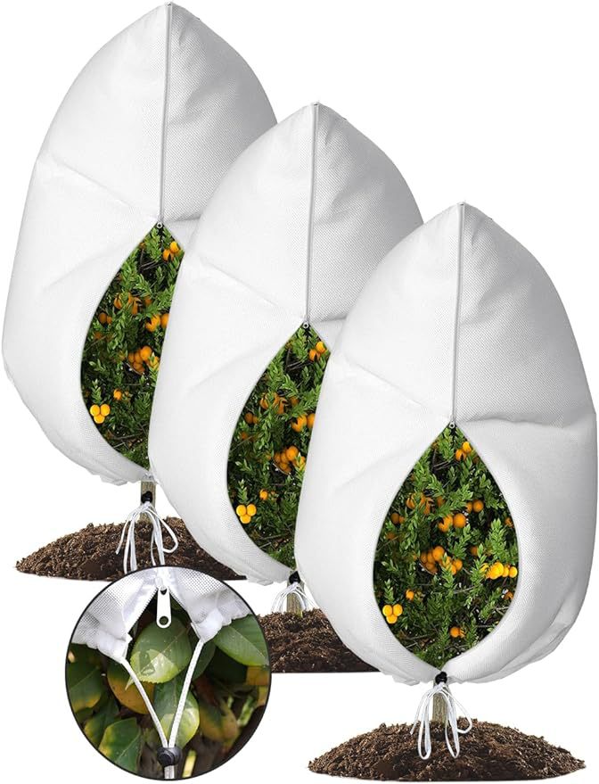 Winter Plant Cover - Protective Cover - Frost Protection - Plant Cover - Fleece - Olive Tree Cover - Palm Tree Protection - With Zipper and Drawstring - Breathable Material - Winter Protection - Cold Resistant - Garden Plants - Green - Frost Cover - 1 Pie