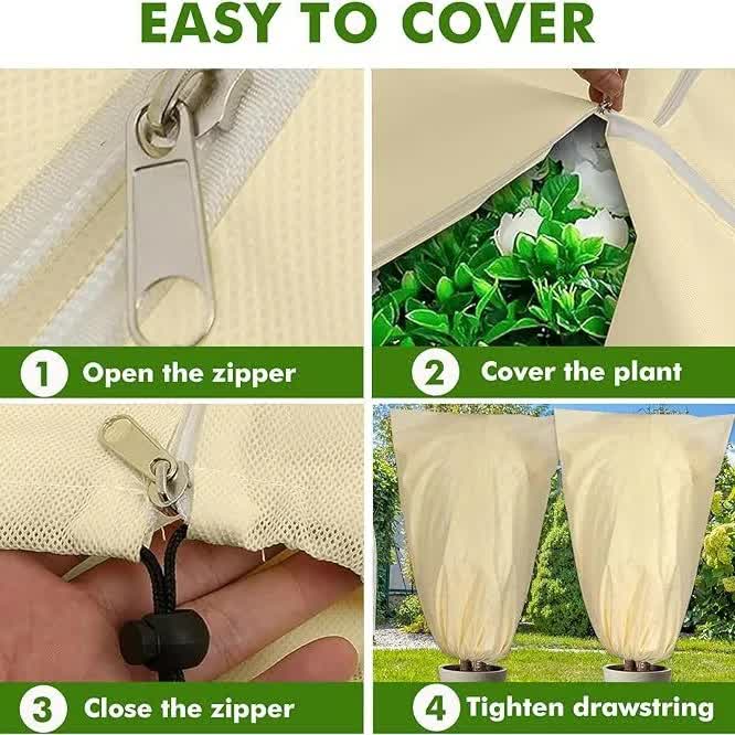 Winter Plant Cover - Protective Cover - Frost Protection - Plant Cover - Fleece - Olive Tree Cover - Palm Tree Protection - With Zipper and Drawstring - Breathable Material - Winter Protection - Cold Resistant - Garden Plants - Green - Frost Cover - 1 Pie