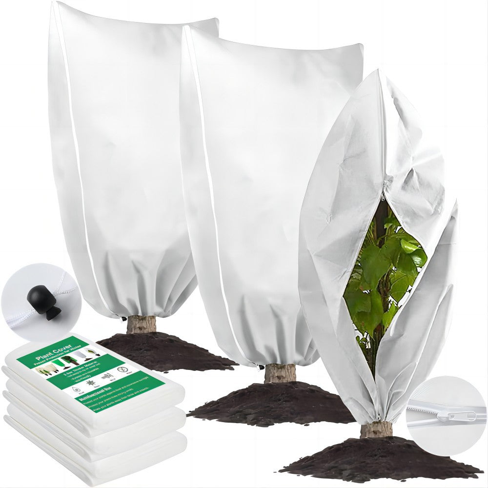 Winter Plant Cover - Protective Cover - Frost Protection - Plant Cover - Fleece - Olive Tree Cover - Palm Tree Protection - With Zipper and Drawstring - Breathable Material - Winter Protection - Cold Resistant - Garden Plants - Green - Frost Cover - 1 Pie