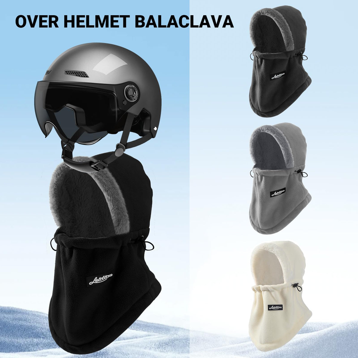Balaclava - Ski Mask - Neck Warmer - Winter Hat - Fleece Hat - Neck Scarf - Hooded Hat - Balaclava - Windproof Hat - Thermal Hat - Women's Winter Hat - Men's Ski Mask - Warm Hat - Fleece Scarf - Face Mask - Motorcycle Hat - Black - 1 Piece