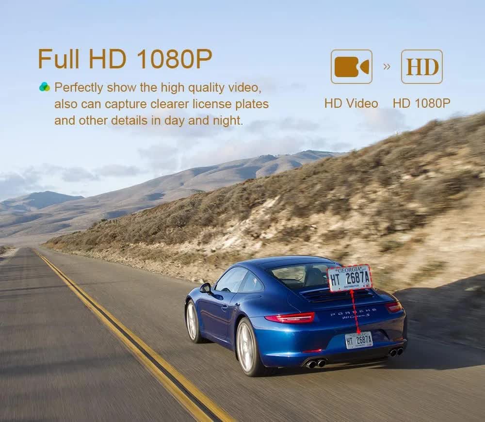 Car Dashcam - 120-degree viewing angle - Night vision - Full HD video - Super compact - Parking mode - Loop recording - Collision detection - Rear view camera - 3.0-inch TNT screen - Car Dashcam