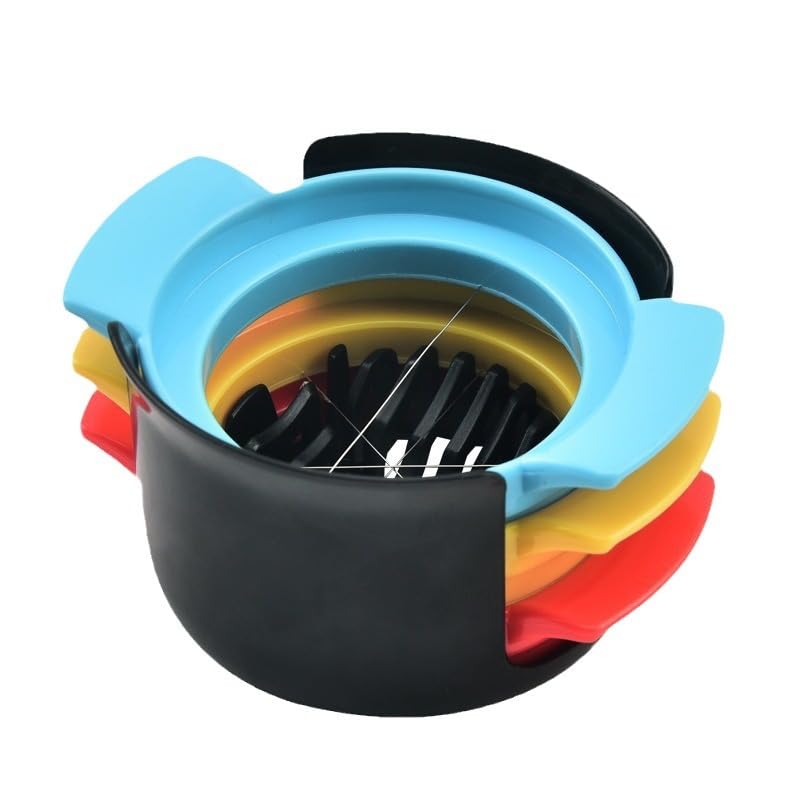 Egg Slicer - Multifunctional Egg Slicer - 3 in 1 Egg Slicer - Egg Splitter - Mushroom Slicer - Kitchen Aid - Cutting Aid - Kitchen Utensils - Stainless Steel Egg Slicer - Fruit Slicer - Strawberry Slicer - Kitchen Gadget - Kitchen Accessories - Colorful -