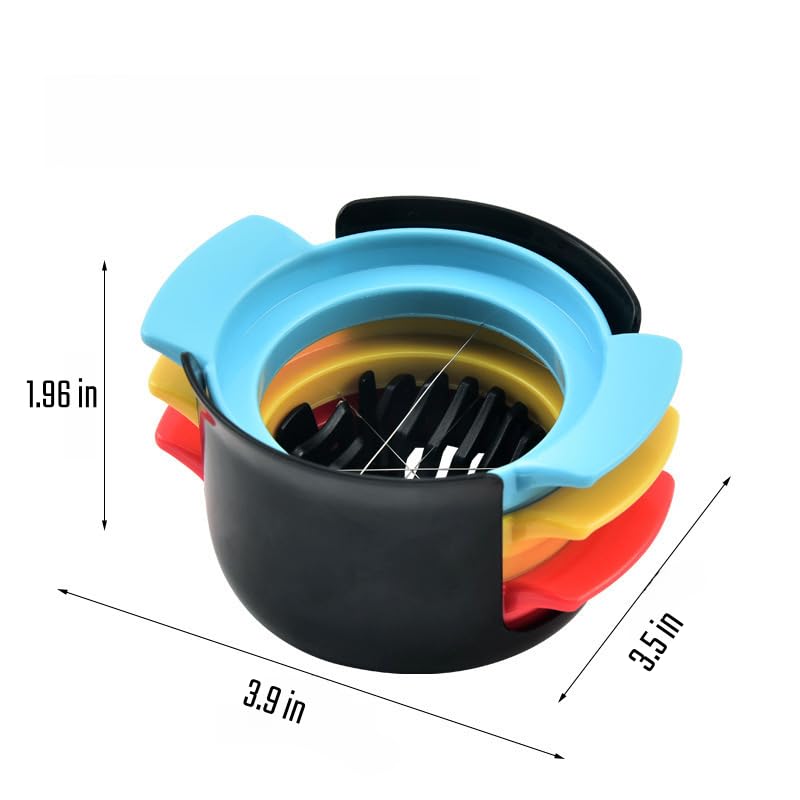 Egg Slicer - Multifunctional Egg Slicer - 3 in 1 Egg Slicer - Egg Splitter - Mushroom Slicer - Kitchen Aid - Cutting Aid - Kitchen Utensils - Stainless Steel Egg Slicer - Fruit Slicer - Strawberry Slicer - Kitchen Gadget - Kitchen Accessories - Colorful -