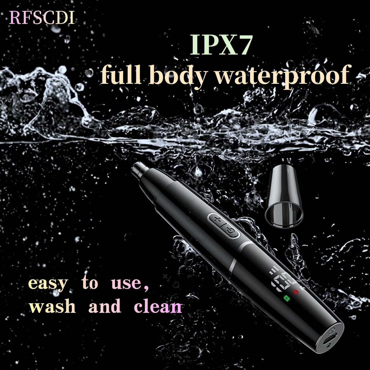 Nose Trimmer - 5-in-1 Rechargeable - Nose & Ear Hair Trimmer - IPX7 Waterproof - Two-Blade Trimming Set, Unisex, for Nose, Eyebrow, Beard, Bikini Line & Facial Hair Removal (Black)