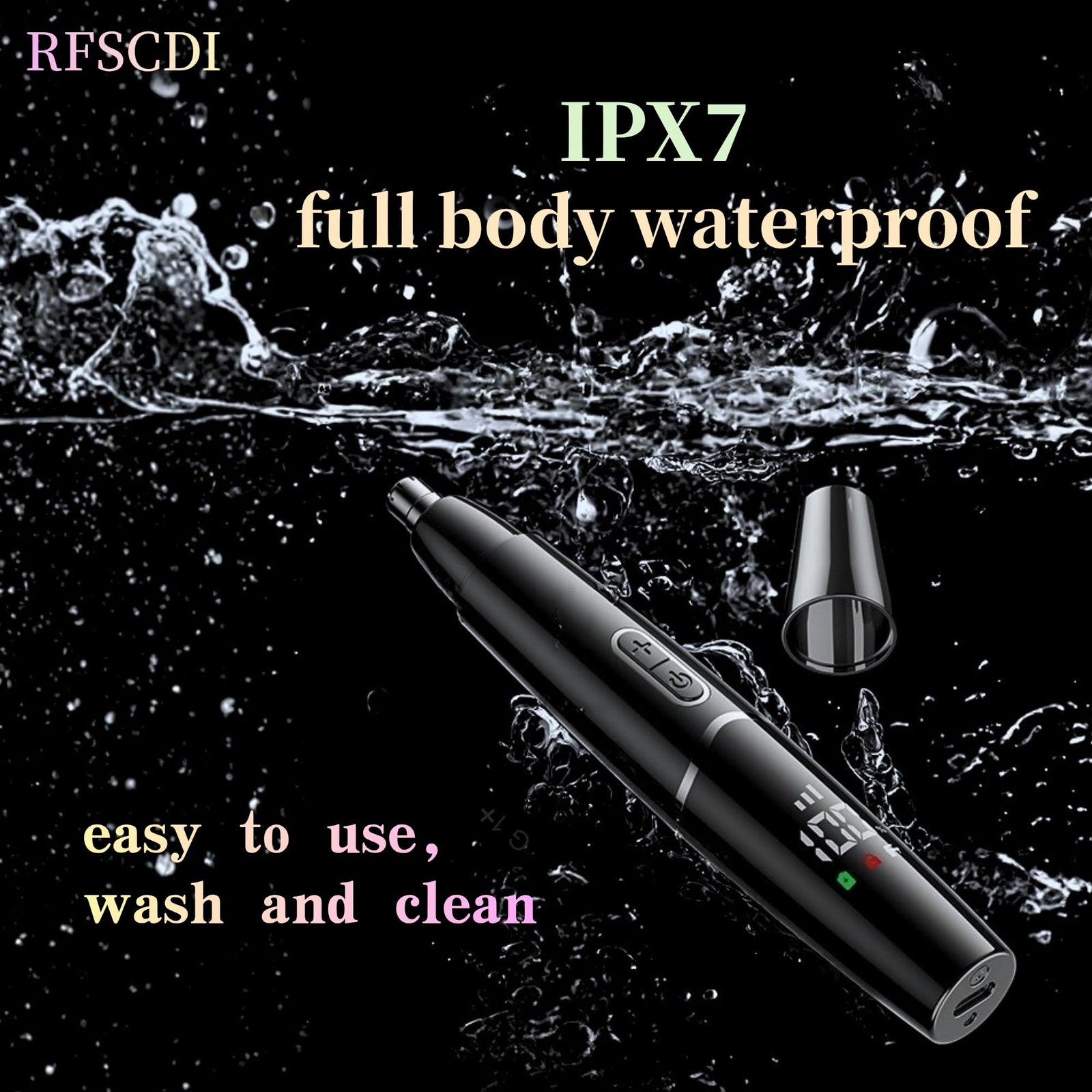Nose Trimmer - 5-in-1 Rechargeable - Nose & Ear Hair Trimmer - IPX7 Waterproof - Two-Blade Trimming Set, Unisex, for Nose, Eyebrow, Beard, Bikini Line & Facial Hair Removal (Black)