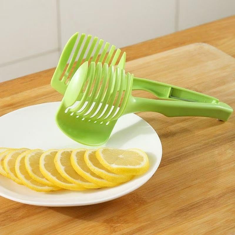Onion Cutter - Tomato Cutter - Vegetable Cutter - Onion Comb - Cutting Aid - Potato Cutter - Kitchen Accessories - Lemon Cutter - Vegetable Holder - Fruit Cutter - Handy Kitchen Tools - Cutting Tools - Green - 1 Piece
