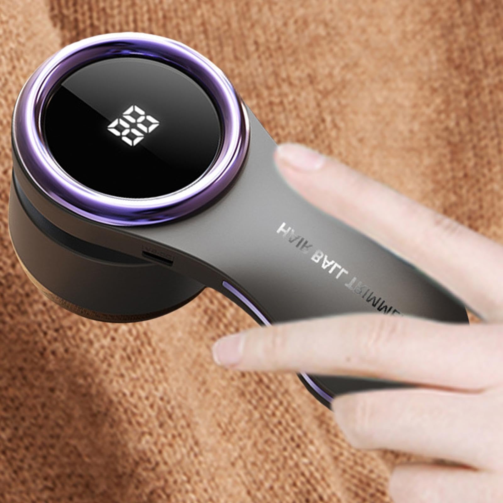 Lint Remover - Lint Trimmer - Lint Remover - Electric Lint Remover - Clothes Roller - Lint Brush - Rechargeable - LED Display - Cordless - Clothes Shaving - Lint Removal - Wool Comb - Large Head - Black - 1 Piece
