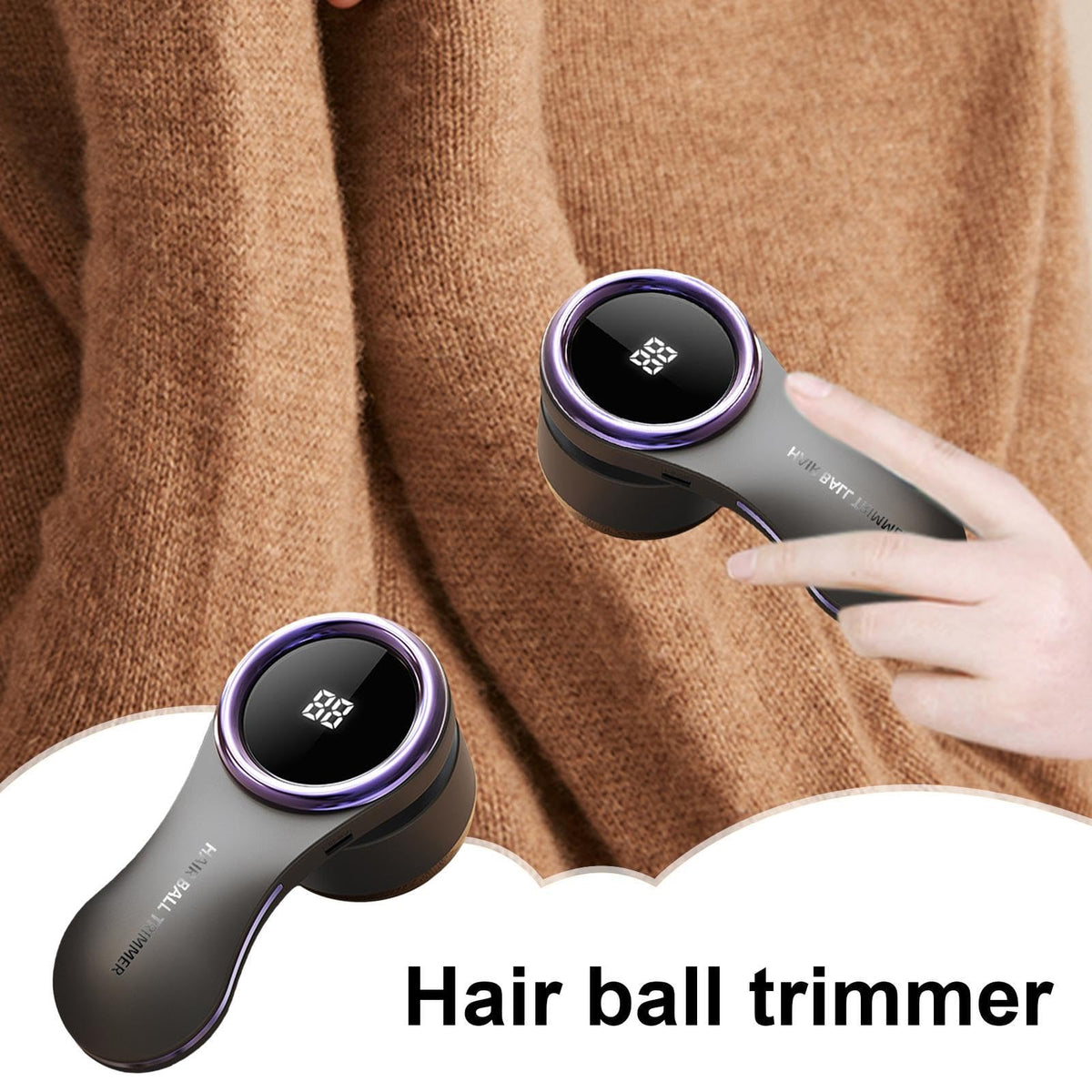 Lint Remover - Lint Trimmer - Lint Remover - Electric Lint Remover - Clothes Roller - Lint Brush - Rechargeable - LED Display - Cordless - Clothes Shaving - Lint Removal - Wool Comb - Large Head - Black - 1 Piece