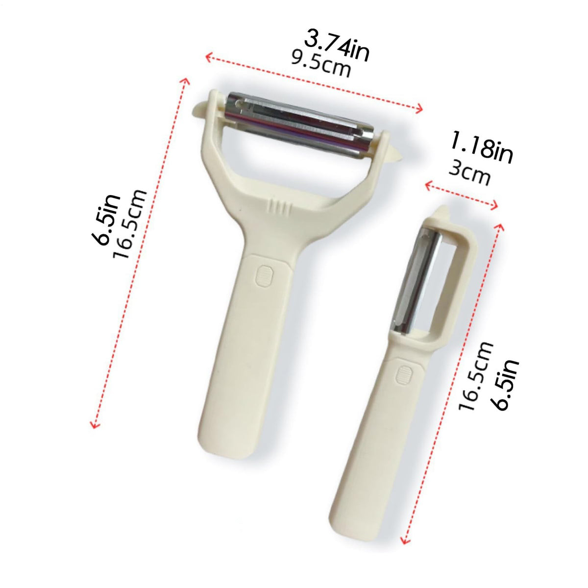 Peeler Set - Potato Peeler - Vegetable Peeler - Asparagus Peeler - Fruit Peeler - Paring Knives - Apple Peeler - Cucumber Peeler - Universal Peeler - Stainless Steel Blade - Kitchen Utensils - Kitchen Tools - Y Peeler - Beige - 2 Pieces