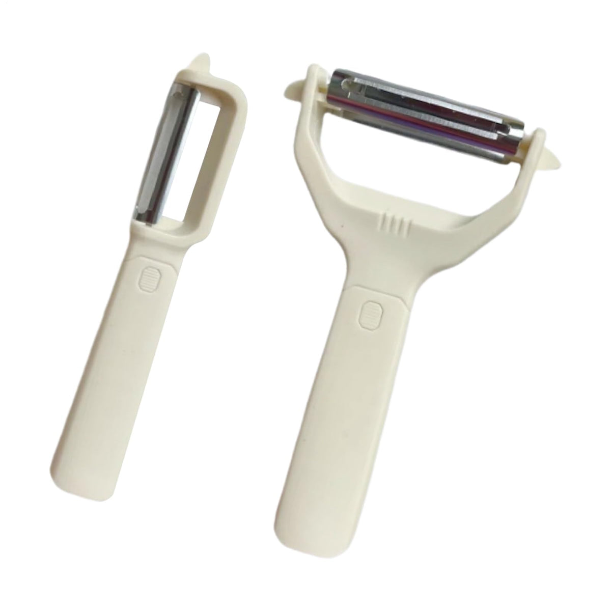 Peeler Set - Potato Peeler - Vegetable Peeler - Asparagus Peeler - Fruit Peeler - Paring Knives - Apple Peeler - Cucumber Peeler - Universal Peeler - Stainless Steel Blade - Kitchen Utensils - Kitchen Tools - Y Peeler - Beige - 2 Pieces