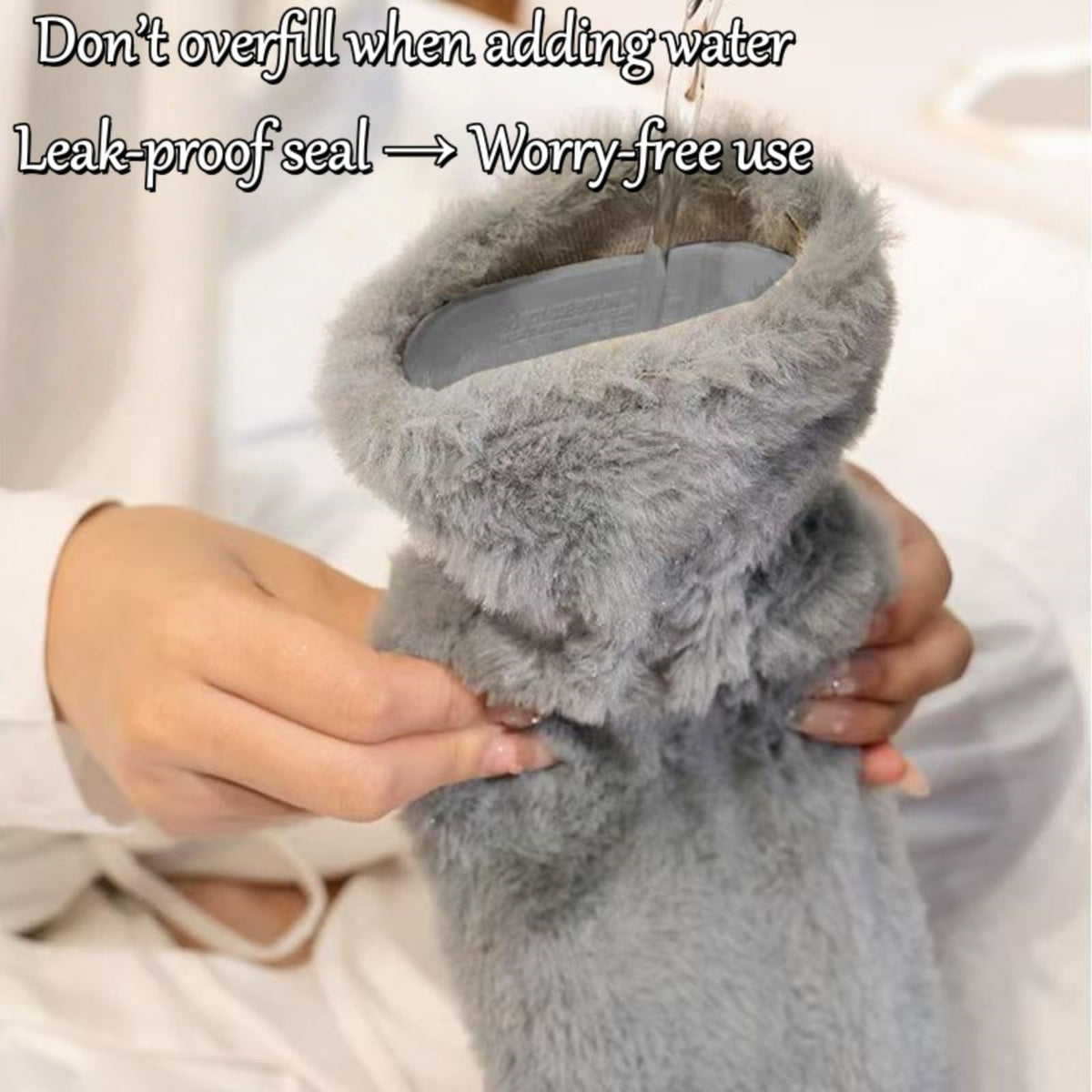 Long Hot Water Bottle - Hot Water Bottle - Hot Water Bottle with Cover - Neck Hot Bottle - Shoulder Hot Bottle - XXL Hot Bottle - Soft Hot Bottle - Bed Hot Bottle - Body Hot Bottle - Heating Bottle - Faux Fur - Imitation Fur - Winter Accessories - Gift fo