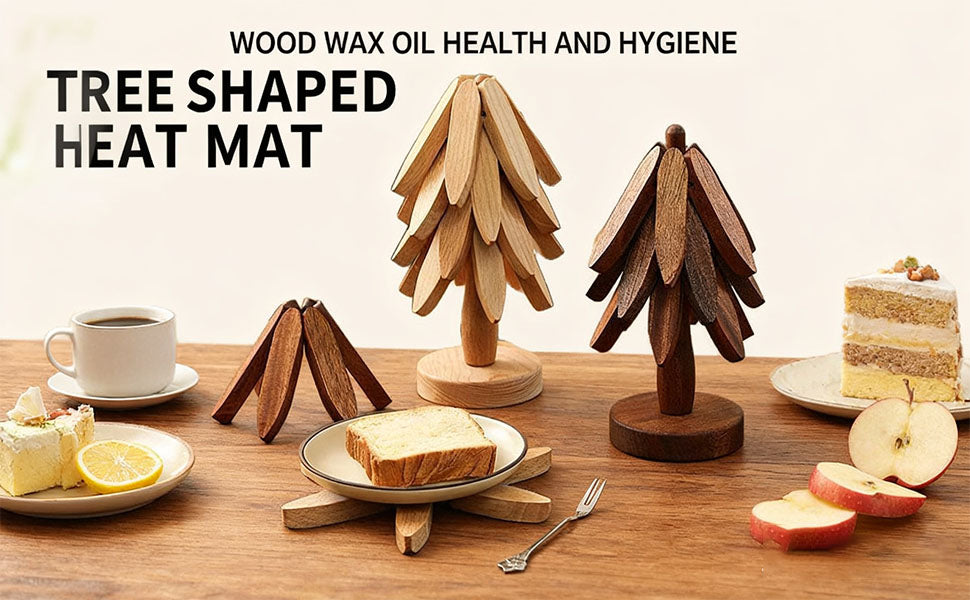 Wooden Coasters - Pan Coasters - Tree Coasters - Table Decoration - Home Accessories - Kitchen Accessories - Heat Resistant Coasters - Design Coasters - Wooden Decoration - Coasters - Glass Coasters - Brown - 2 Pieces