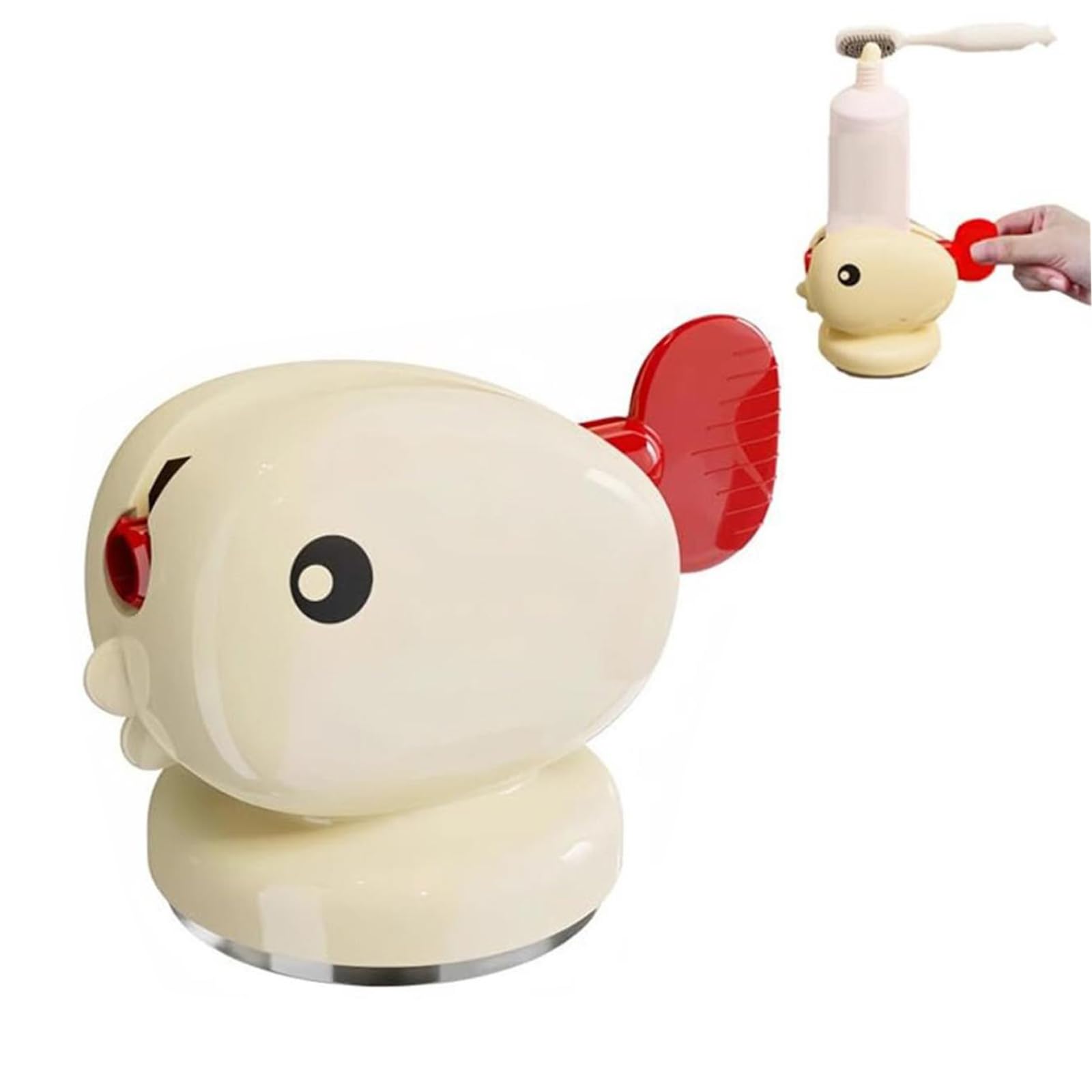 Toothpaste Squeezer - Tube Squeezer - Tube Roller - Toothpaste Holder - Tube Squeezer - Bathroom Accessories - Tube Press - Toothpaste Dispenser - Squeezer - Fish - Children - Bathroom Gadgets - Tube Key - Beige - 1 Piece