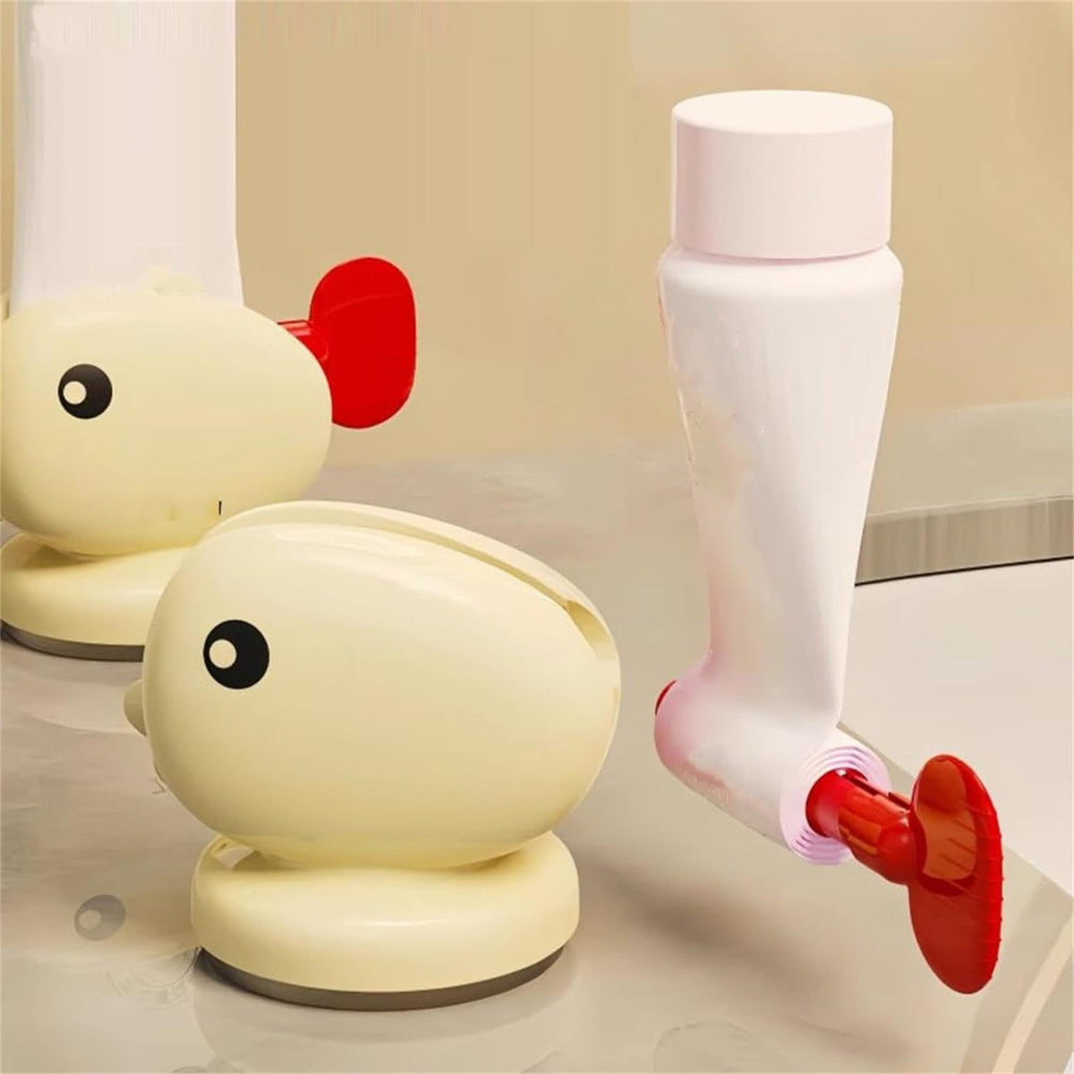 Toothpaste Squeezer - Tube Squeezer - Tube Roller - Toothpaste Holder - Tube Squeezer - Bathroom Accessories - Tube Press - Toothpaste Dispenser - Squeezer - Fish - Children - Bathroom Gadgets - Tube Key - Beige - 1 Piece