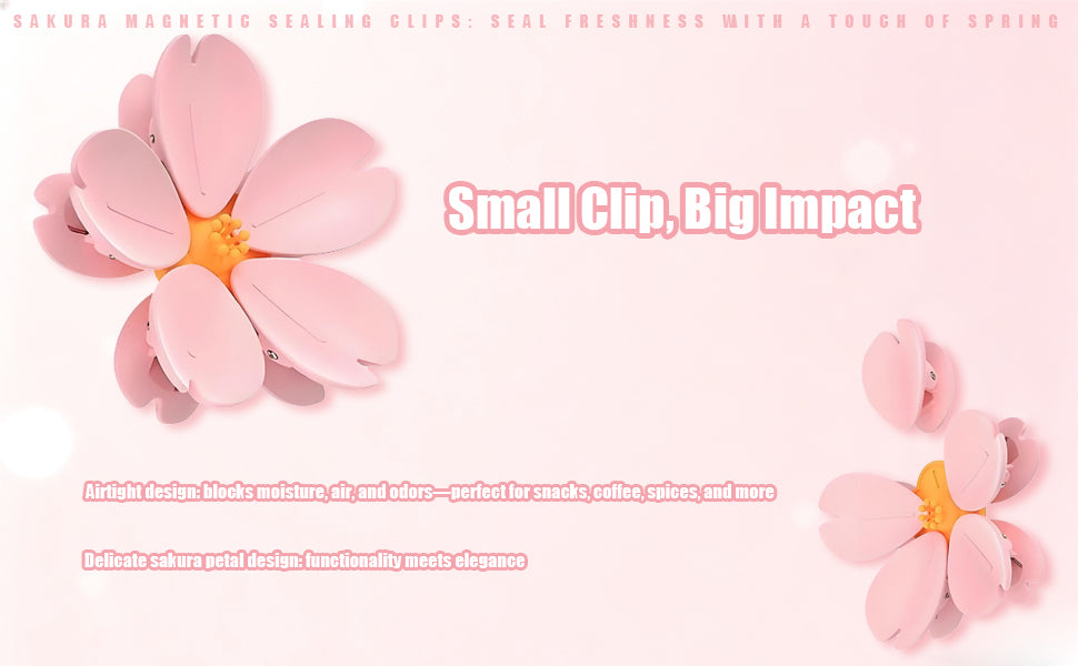 Fridge Magnets - Magnetic Clips - Cherry Blossom - Whiteboard Magnets - Closure Clips - Food Clips - Memo Holder - Flower Decoration - Kitchen Accessories - Pocket Clips - Office Supplies - Blackboard Magnets - Pink - 1 Piece