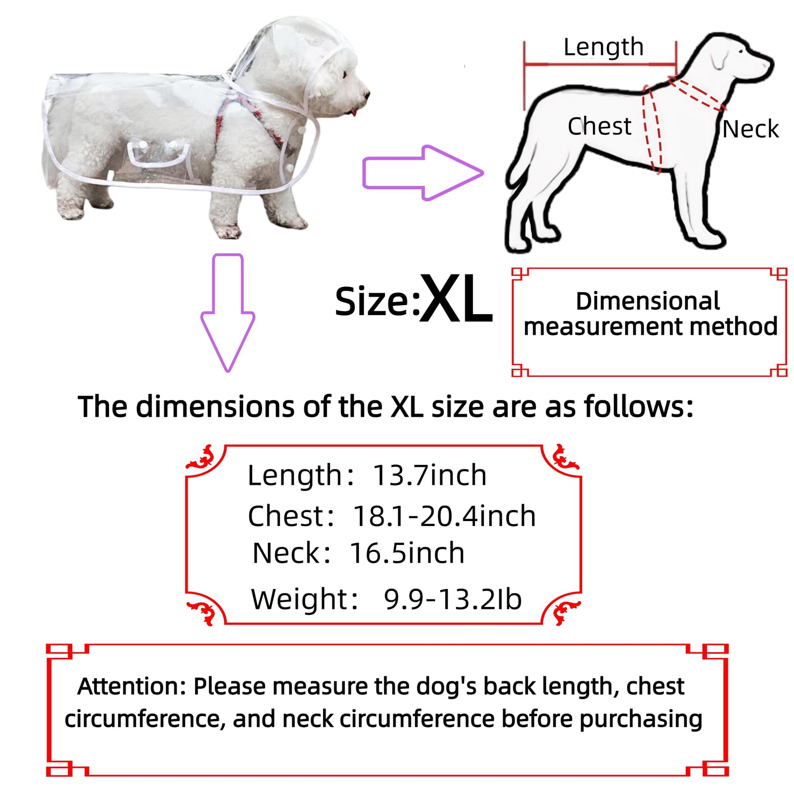 Dog Raincoat - Dog Raincoat - Waterproof Dog Coat - Transparent Rain Poncho - Dog Clothing - Rain Suit - Hooded Jacket - Dog Accessories - Walking Supplies - Dog Supplies - Outdoor Pet - Transparent - 1 Piece