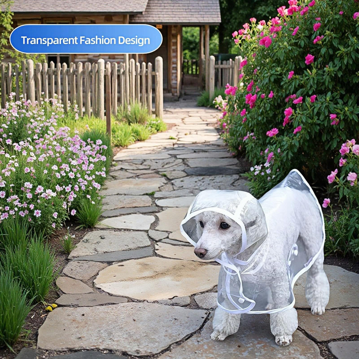 Dog Raincoat - Dog Raincoat - Waterproof Dog Coat - Transparent Rain Poncho - Dog Clothing - Rain Suit - Hooded Jacket - Dog Accessories - Walking Supplies - Dog Supplies - Outdoor Pet - Transparent - 1 Piece