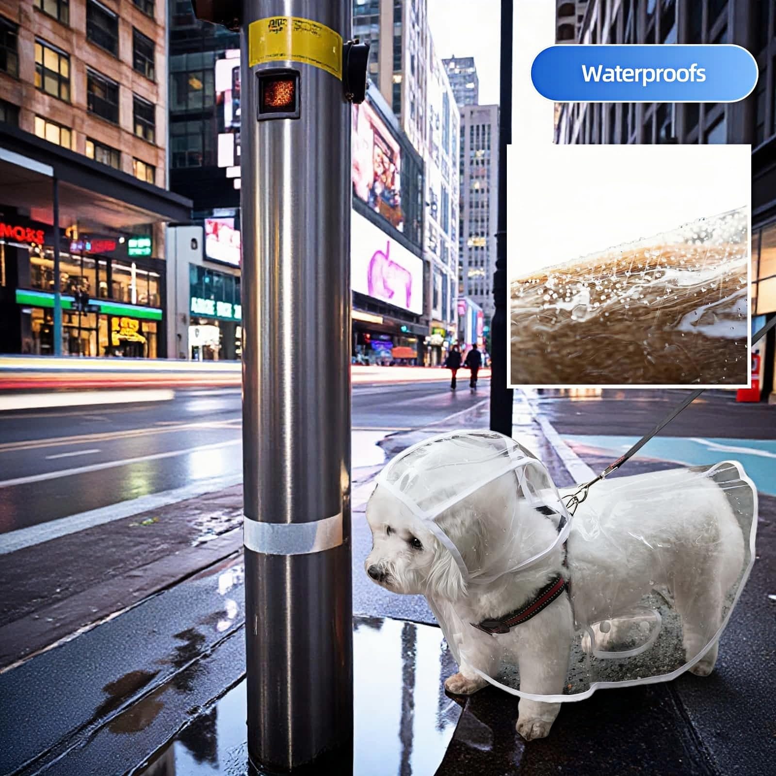 Dog Raincoat - Dog Raincoat - Waterproof Dog Coat - Transparent Rain Poncho - Dog Clothing - Rain Suit - Hooded Jacket - Dog Accessories - Walking Supplies - Dog Supplies - Outdoor Pet - Transparent - 1 Piece