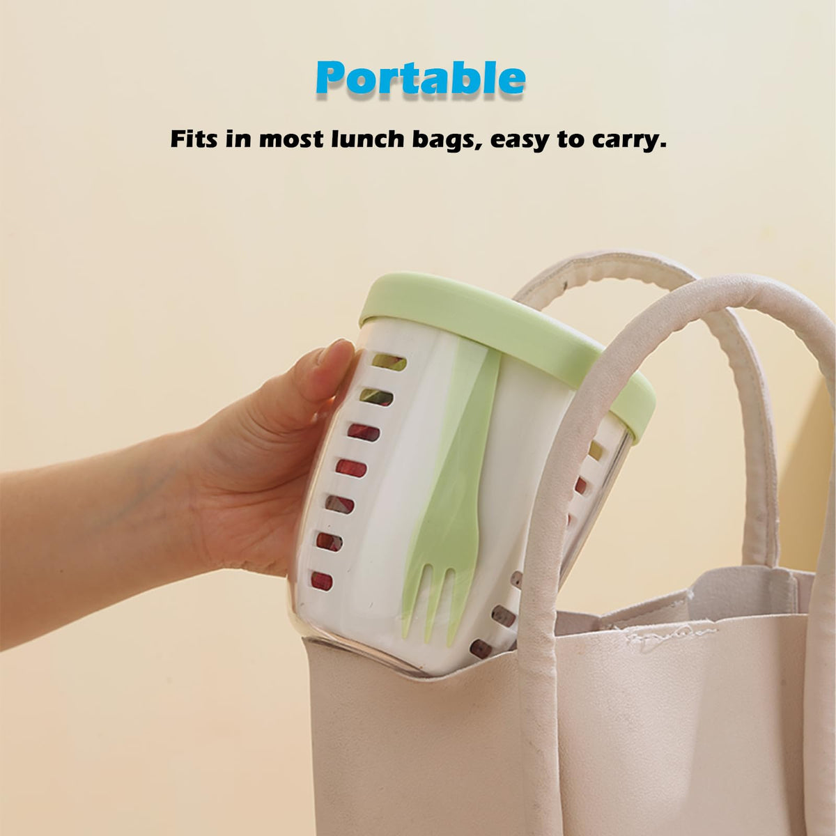 Fruit bowl to go - Lunch cup with fork - Yogurt cup - Salad cup - Storage container with colander - Snack box - School cup - Fruit pot - Take-away cup - On the road - Picnic - Kitchen accessories - Yellow - 1 piece