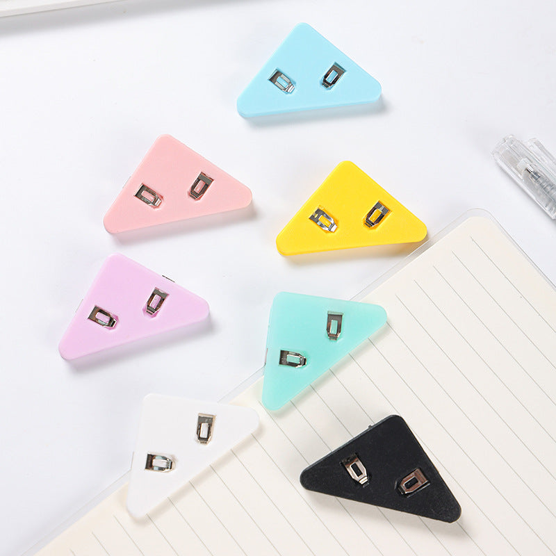 Triangle Paperclips - Bookmark - Corner Clips - Paper Clamps - Desk Accessories - School Supplies - Document Organizer - Bookmark - Office Supplies - Note Clips - Study Supplies - Reading Accessories - Assorted Colors - Pack of 7