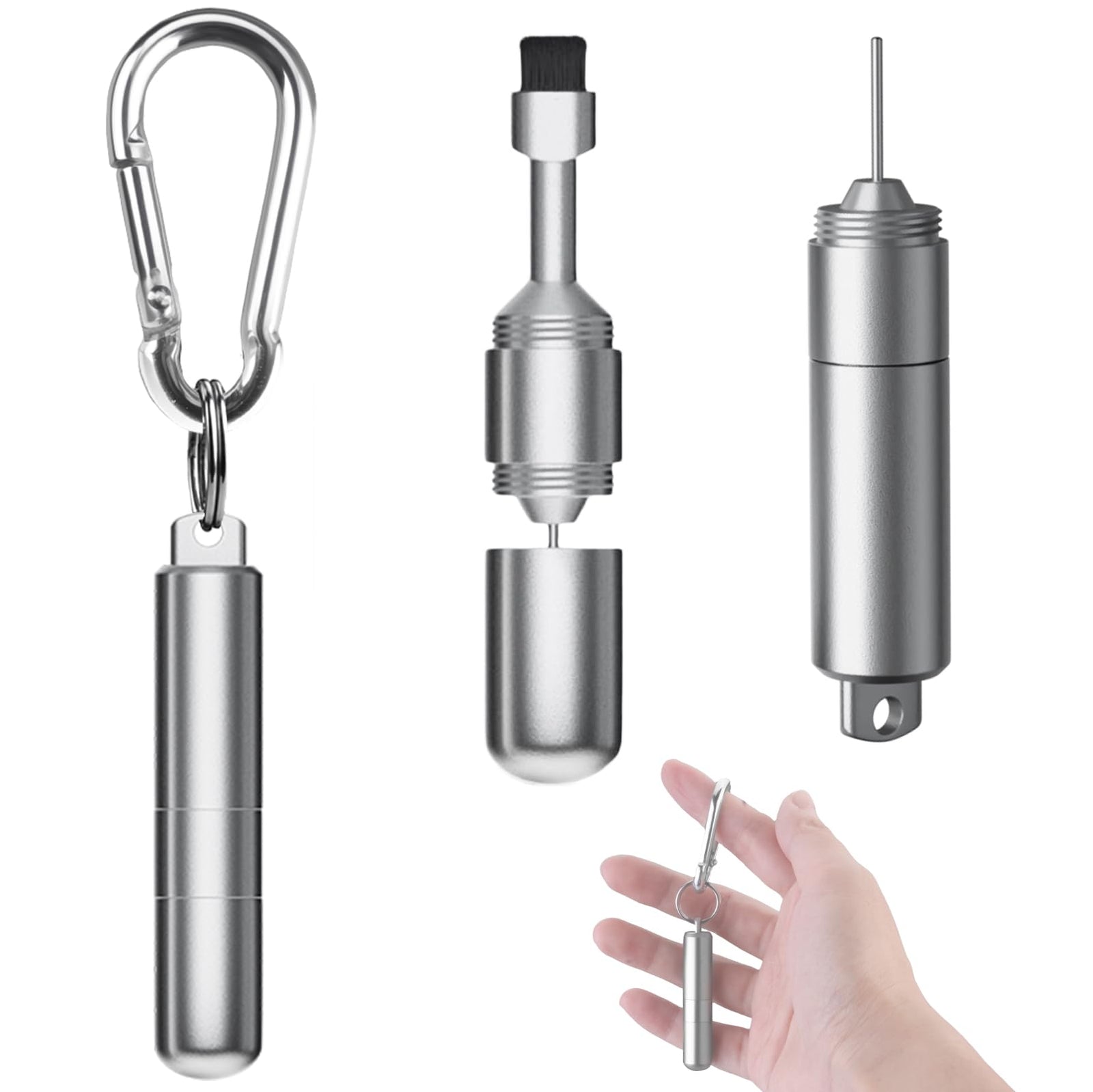 SIM card ejector—Earphone cleaning pen—Keychain cleaner—Mobile phone earphone cleaner—Bluetooth cleaner—Earbud cases—SIM card ejector—SIM eject pin—2-in-1 EDC eject pin reset tool (without carabiner)